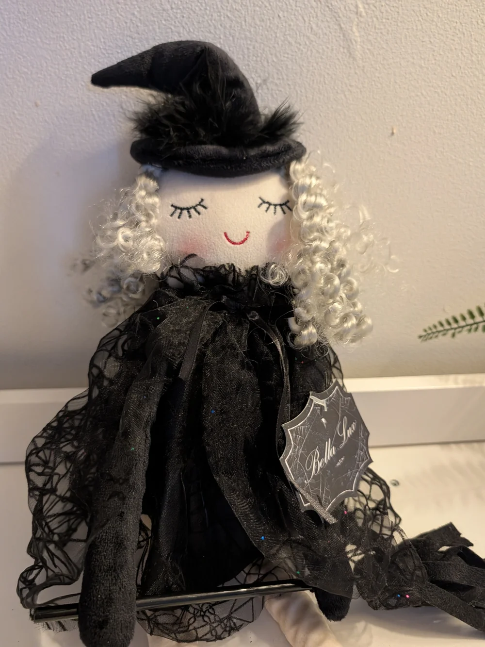 Black Witch Doll Home Accent Set - Decorative Plush Figurines